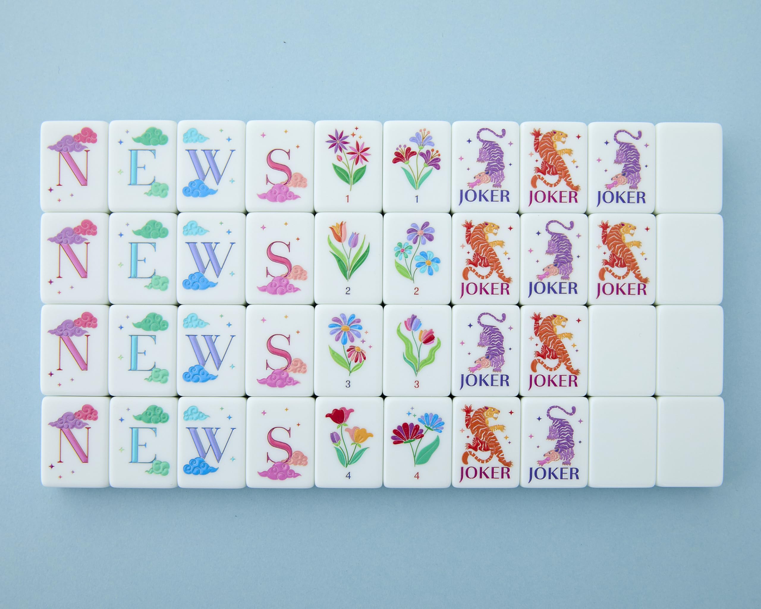 108 standard tiles provide familiar gameplay with a modern twist.