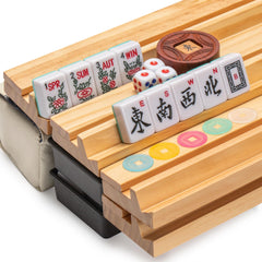 Mahjong racks with pushers organize walls while saving space.