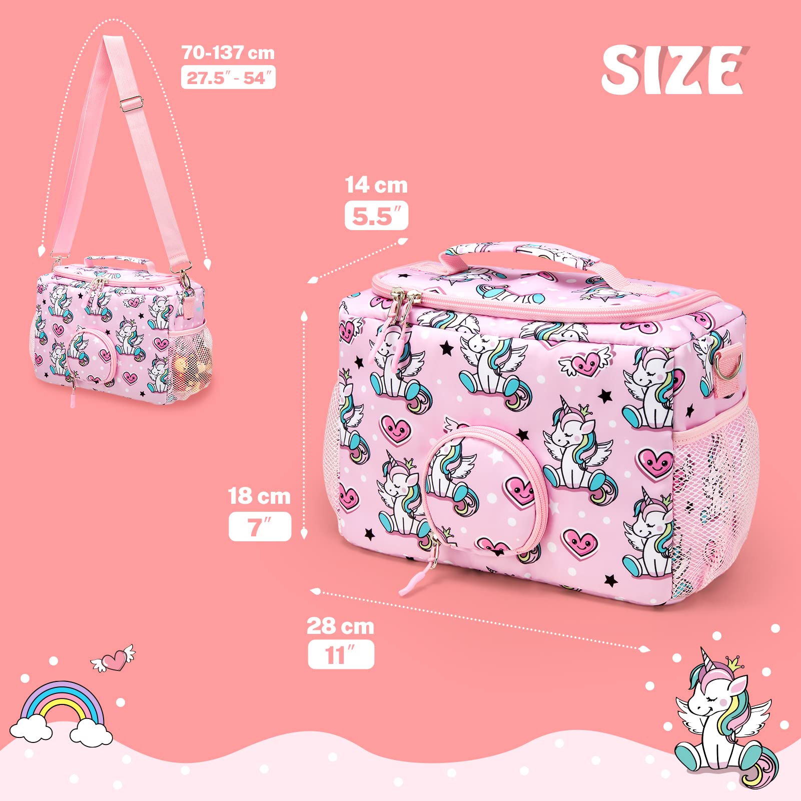 MaidMAX kid-friendly unicorn zipper opening easily for small hands.