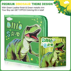 MAIGOZON glitter dinosaur pencil case front view for organized crafts