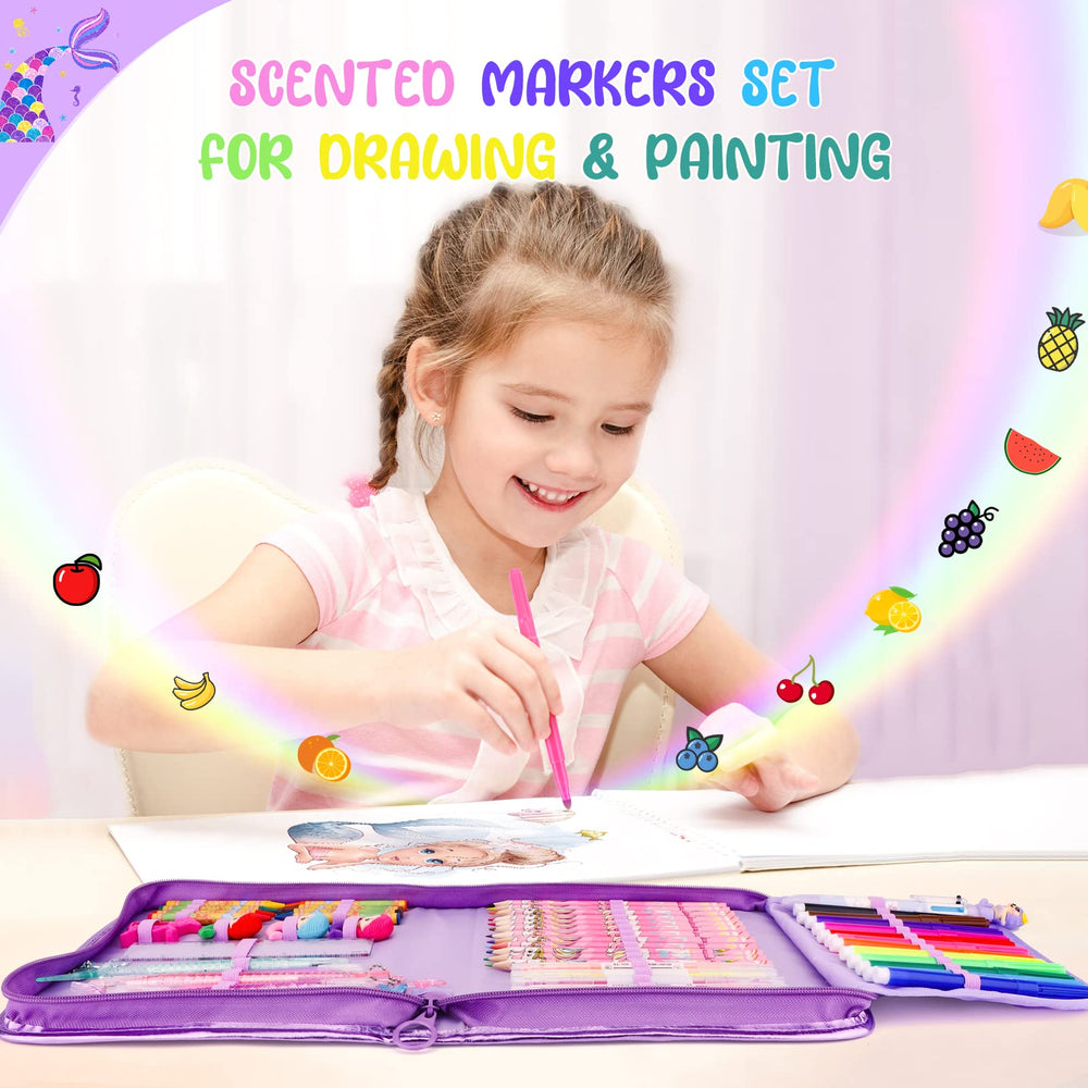 MAIGOZON Mermaid crayons offer smooth coloring in a compact, portable kit