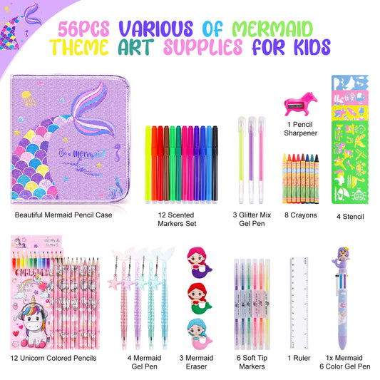 MAIGOZON Mermaid markers set provides vibrant colors for safe, kid-friendly art