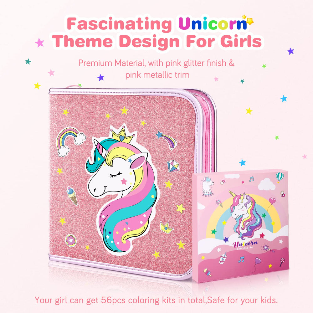 MAIGOZON portable unicorn zipper case keeps art supplies organized