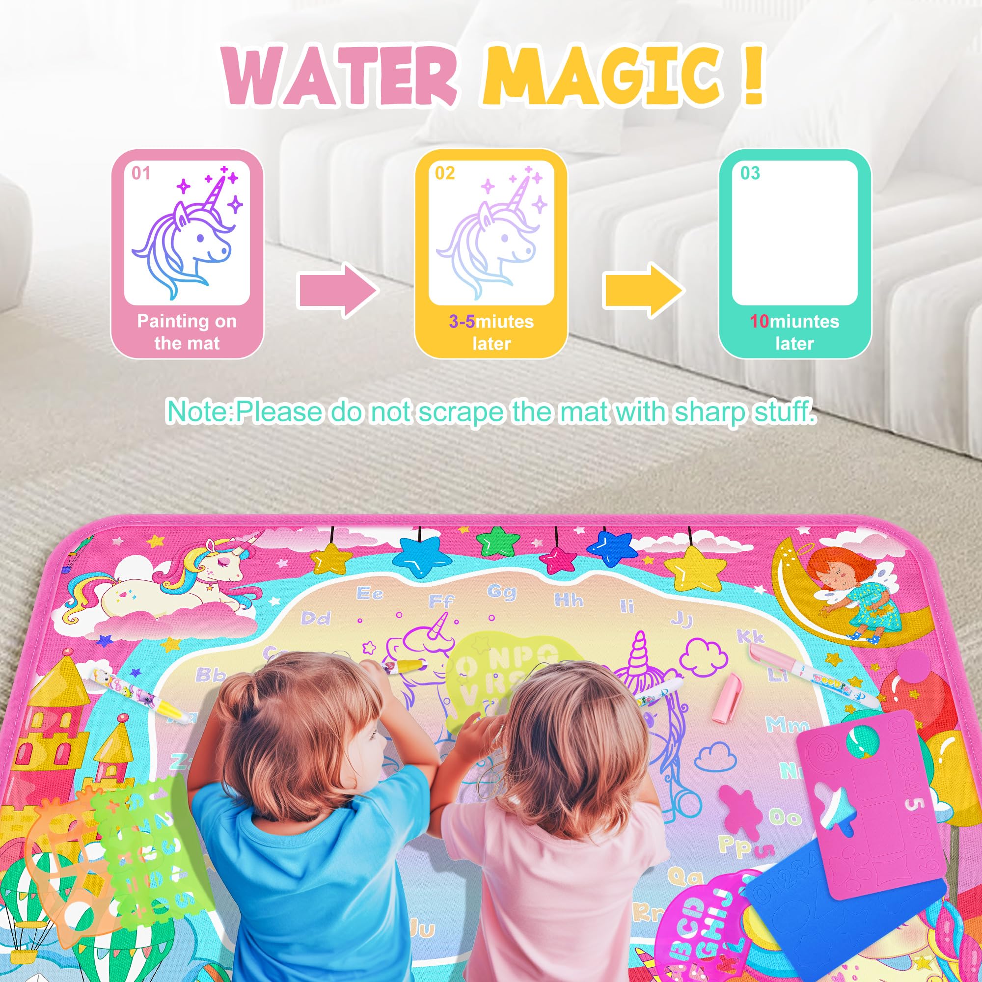 MAIGOZON mat features a soft surface for comfortable toddler doodling.