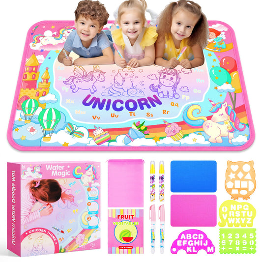 MAIGOZON water doodle mat with unicorn design offers mess-free toddler drawing.