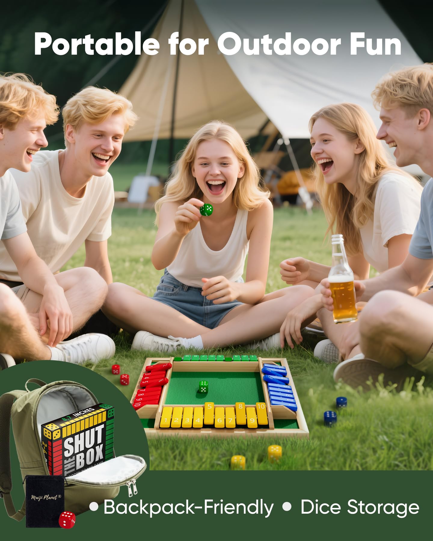 Maiji Planet Shut The Box travel-friendly edition for camping trips and trips