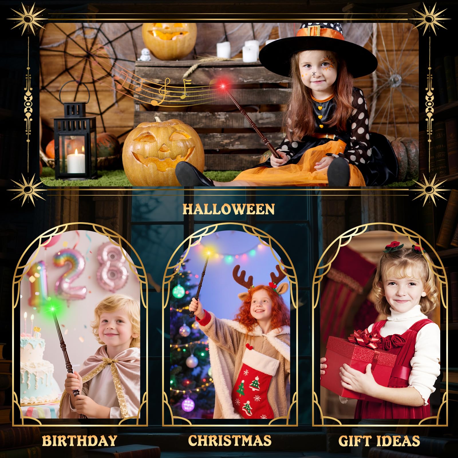 Maikoi wand includes auto timer to conserve battery during pretend adventures.