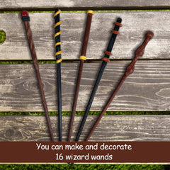 Maikoi wand kit includes clay and paints for creative wand design.