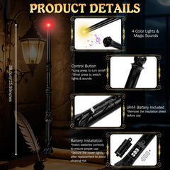 Maikoi wizard wand with a control button for easy on/off lights and sounds