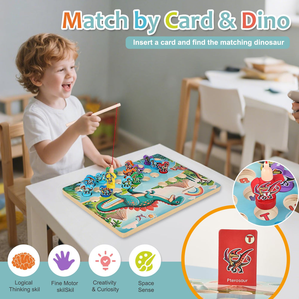 Mailuren ABC letters and dinosaur cards for matching and early alphabet practice