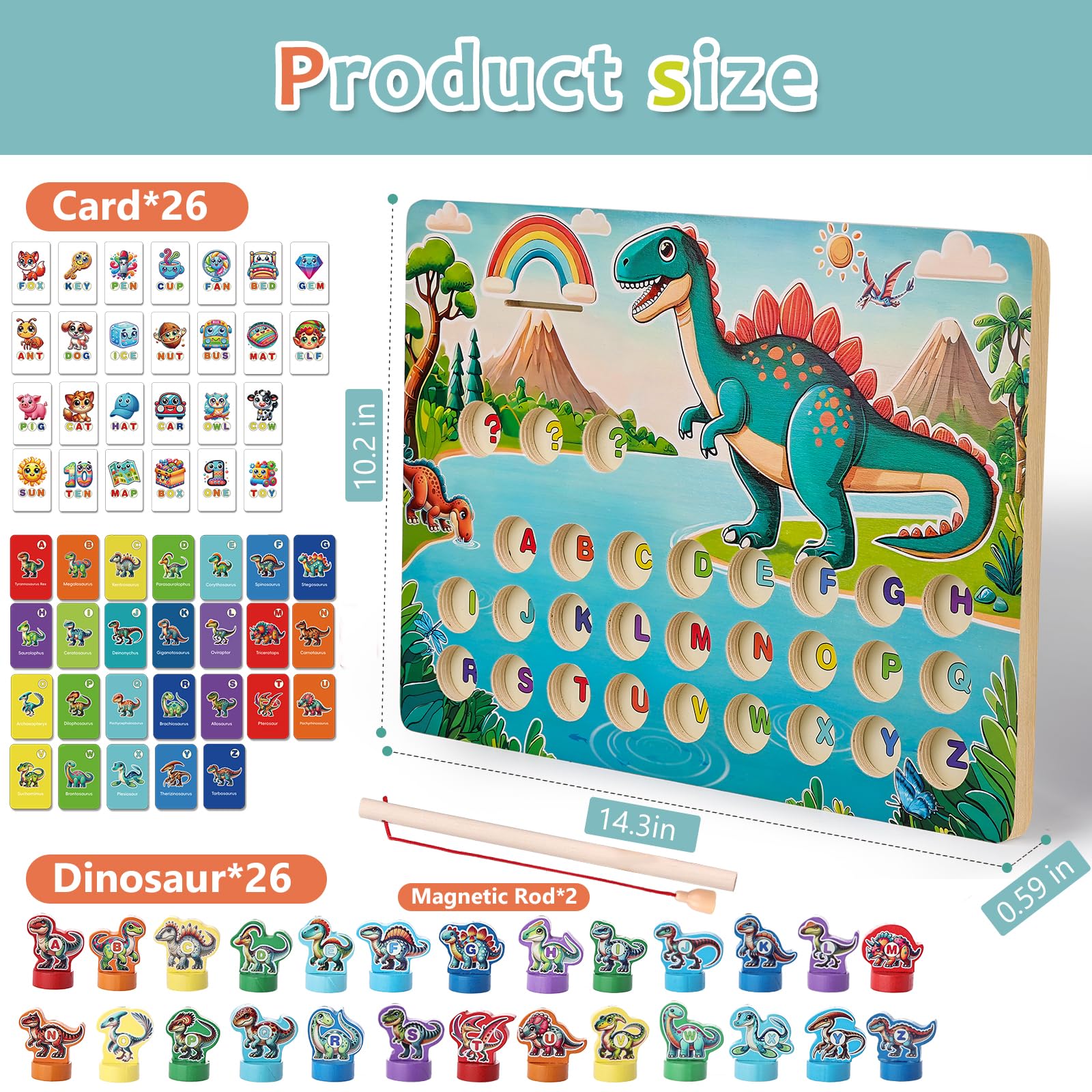Mailuren ABC word cards to help build three-letter words with dinosaurs