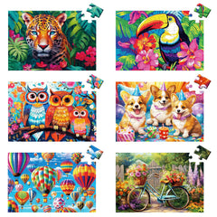 Maiqufa 6-pack large-piece puzzles designed for easy handling and senior use.