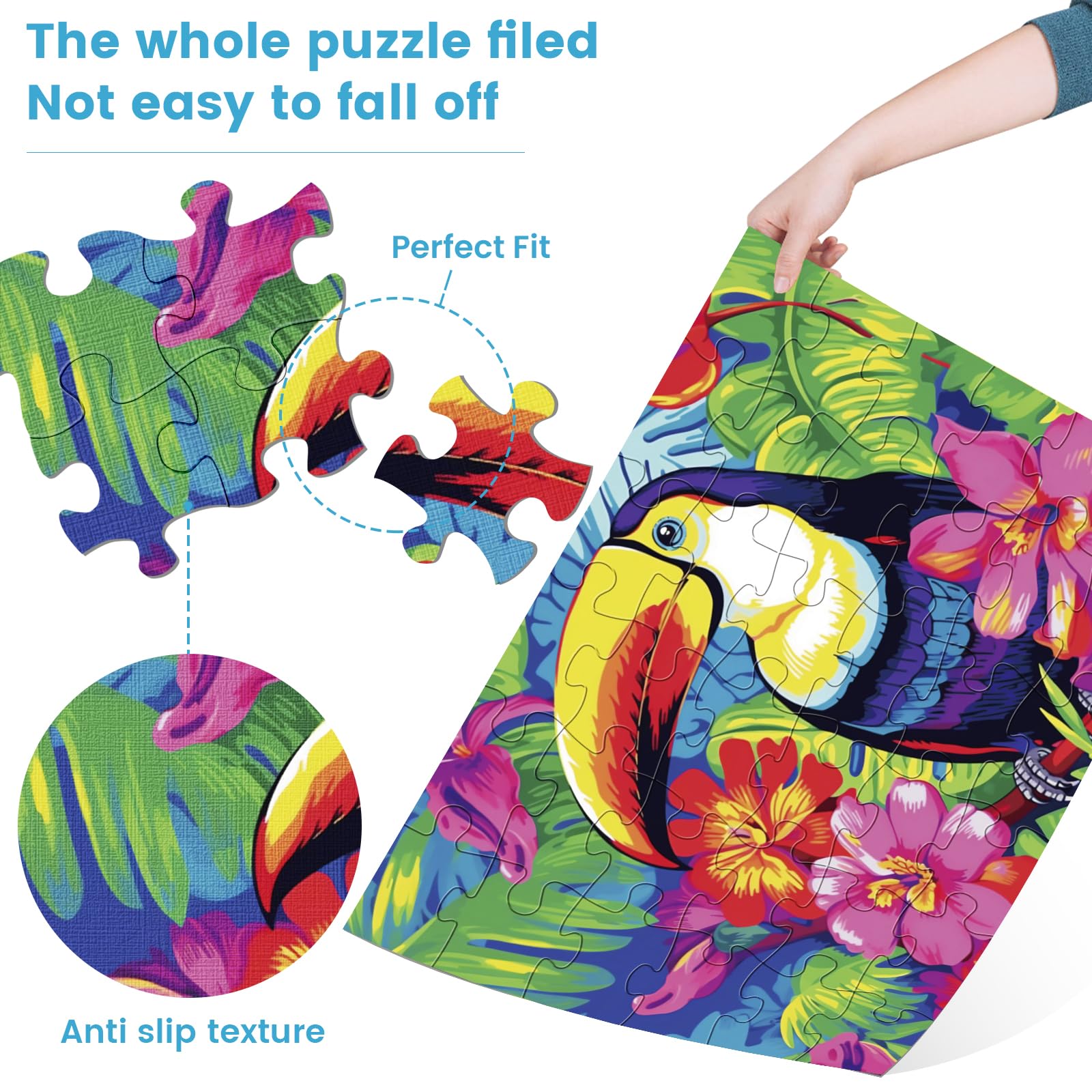 Maiqufa puzzles finish at 14.7 x 10 inches for comfortable viewing.