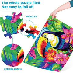 Maiqufa puzzles finish at 14.7 x 10 inches for comfortable viewing.