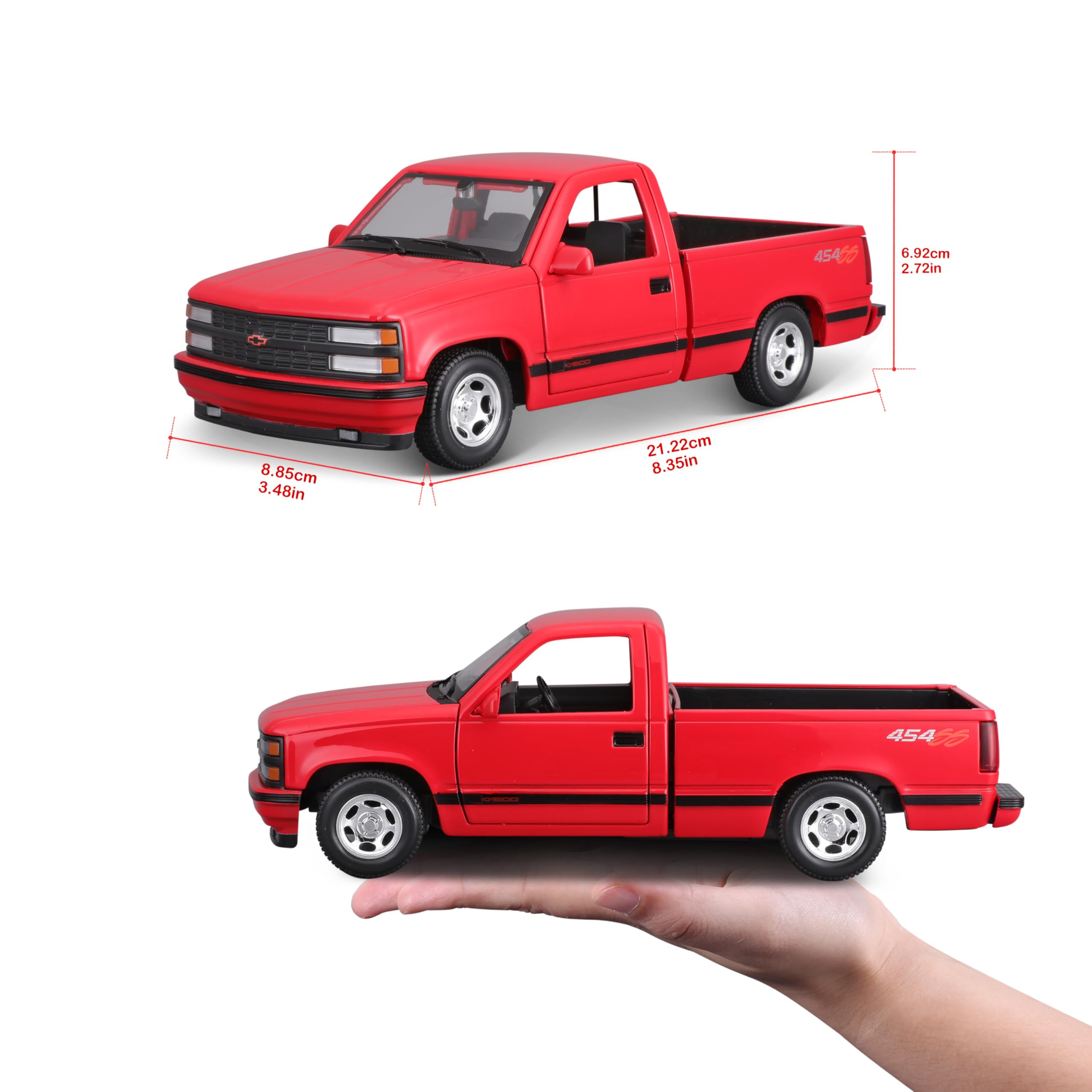 Maisto 1:24 Chevrolet 454 SS red chrome accents enhance authenticity