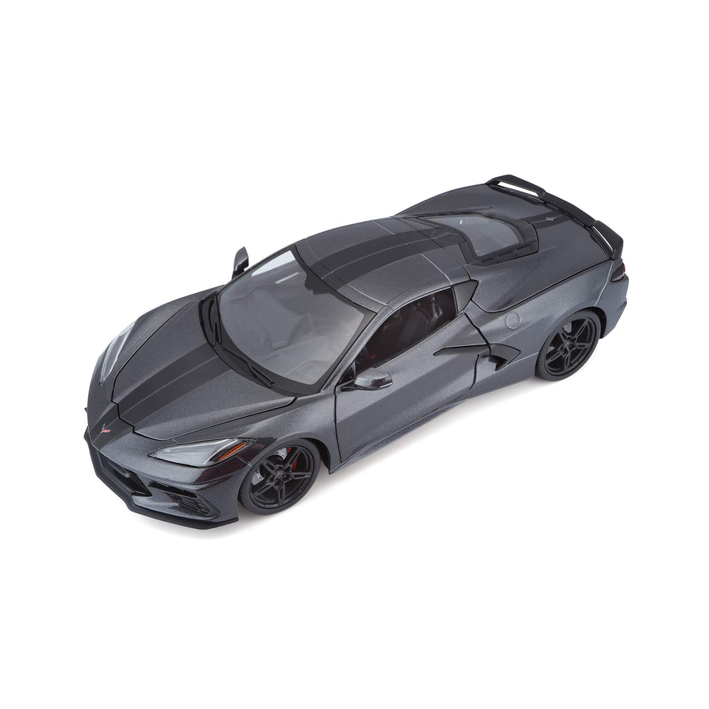 Maisto 1:18 Corvette Stingray Z51 grey front view for display