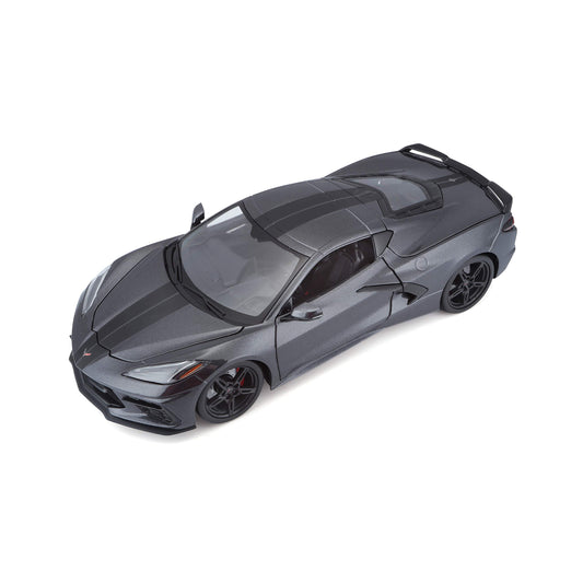 Maisto 1:18 Corvette Stingray Z51 grey front view for display