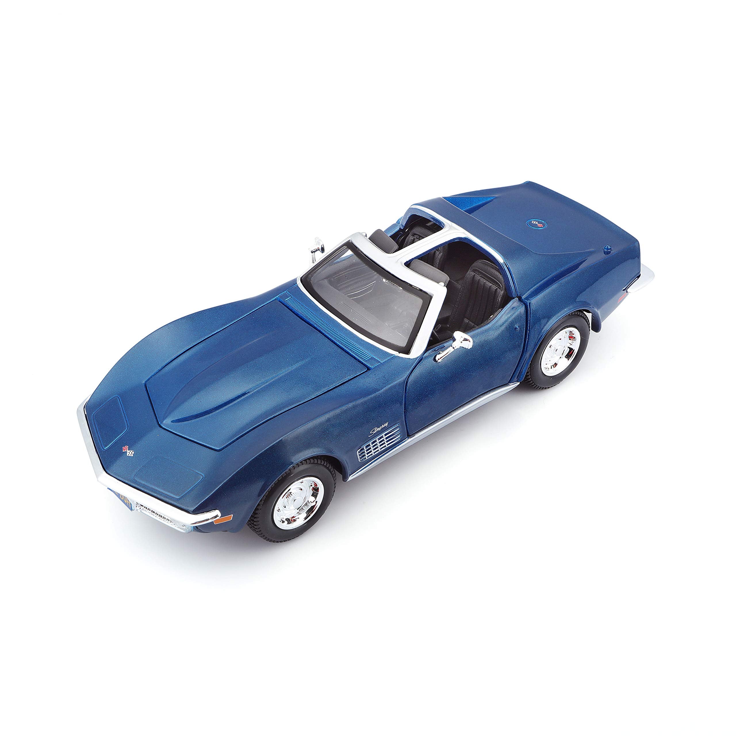 Maisto 1/24 Corvette blue diecast model for sturdy display.