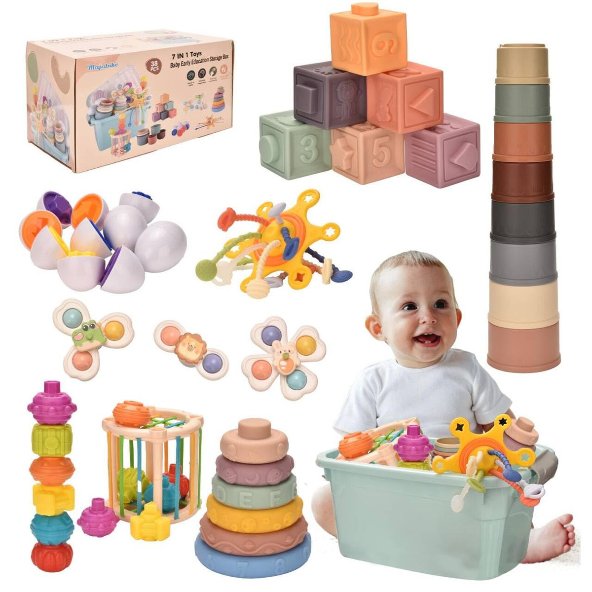 Majabike Montessoriii soft building blocks support tactile exploration and motor skill development.