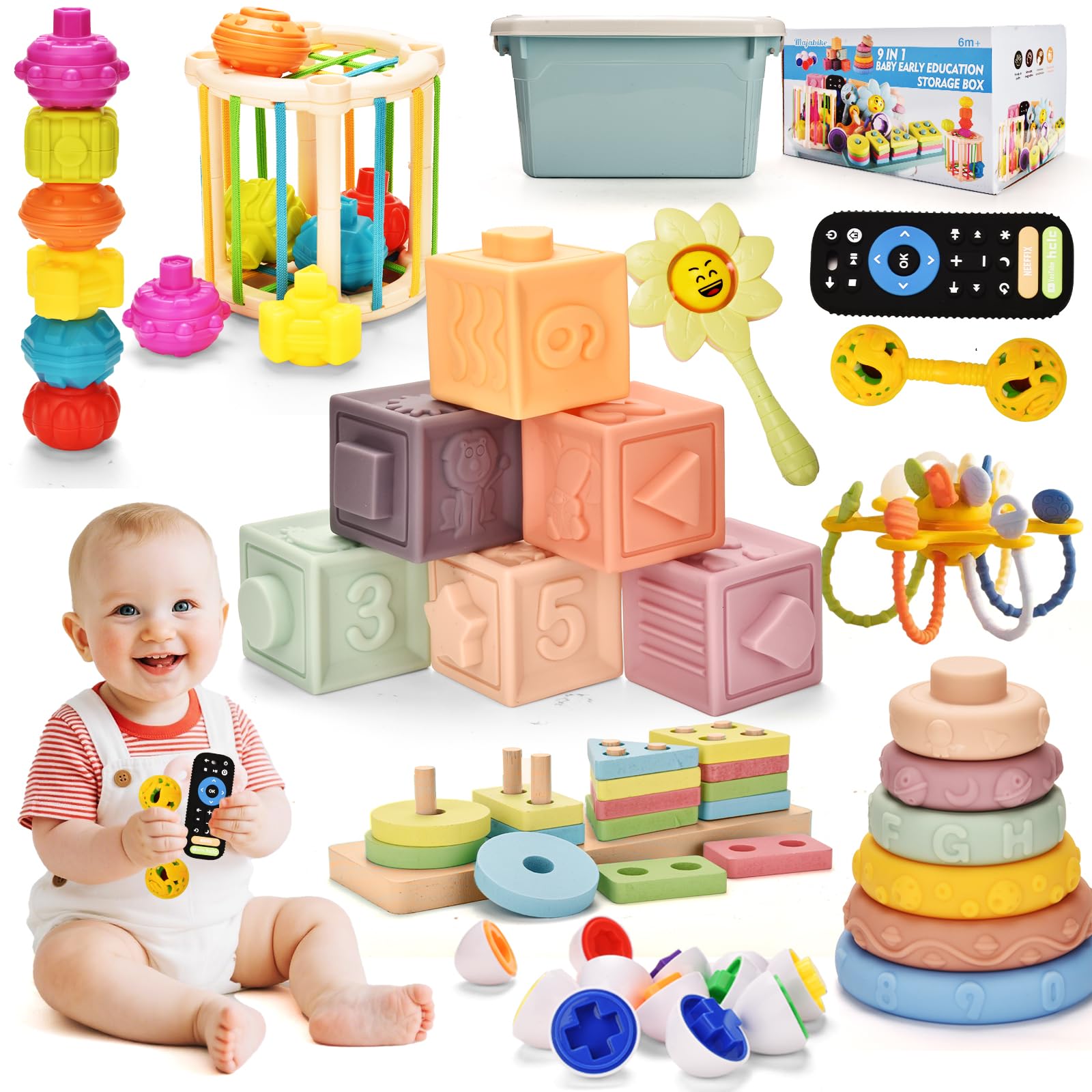 Majabike sensory bin and storage cube for organized play sessions.
