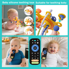 Majabike silicone remote teether offers teething relief with safe textures.