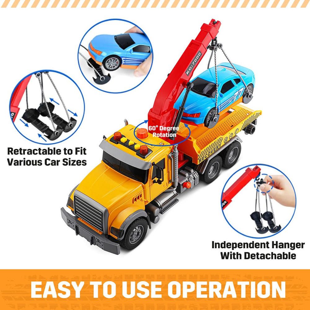 MAJCL tow truck gift set with bonus car, ideal for gift-giving and display.