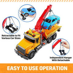 MAJCL tow truck gift set with bonus car, ideal for gift-giving and display.