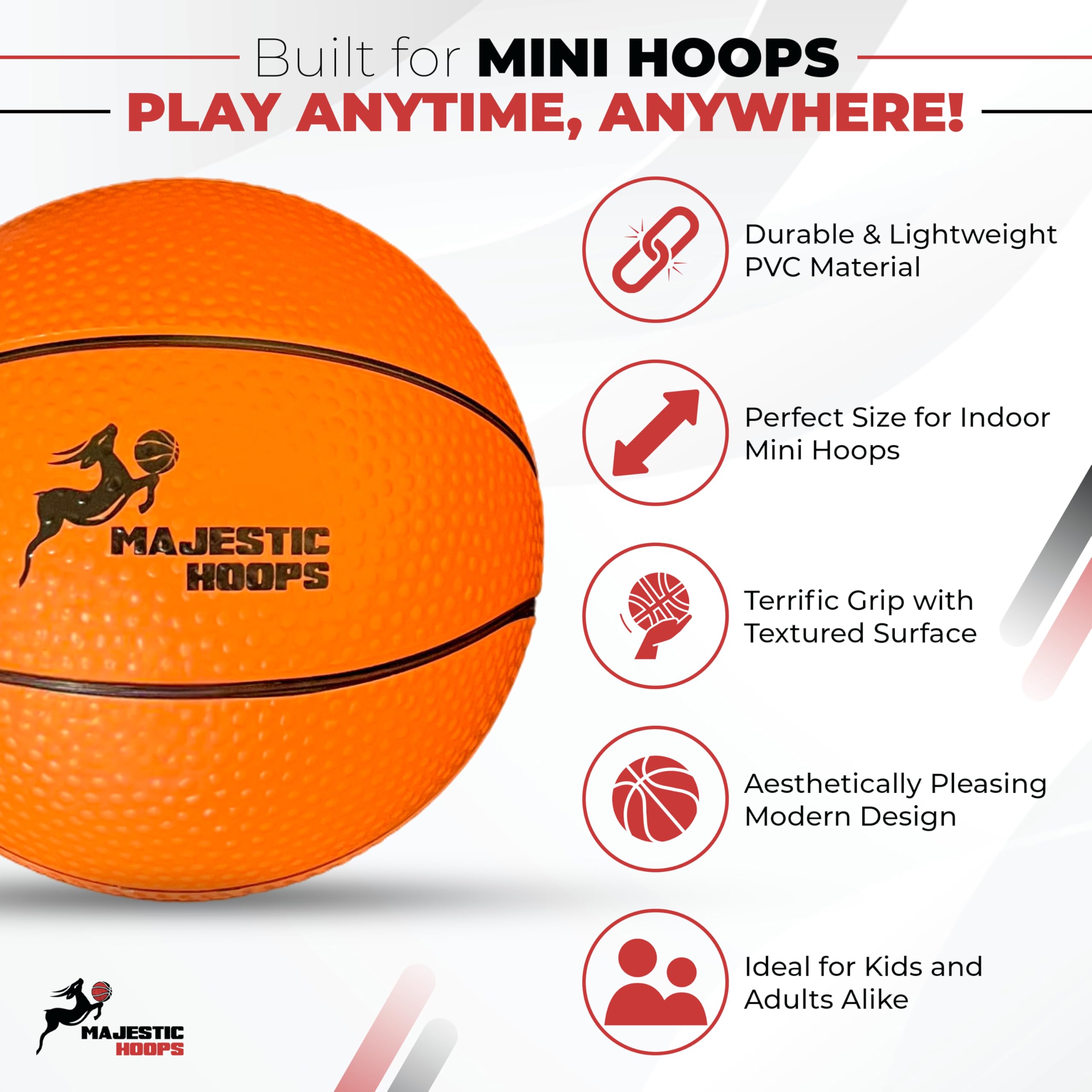 Majestic Hoops mini-ball over-the-door setup ready for indoor games