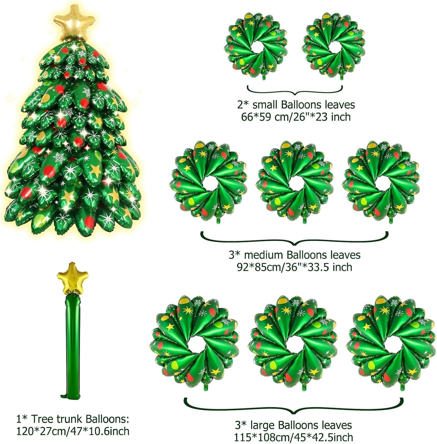 Majiato Christmas tree balloons medium leaf 1 adds lush layers to your festive display