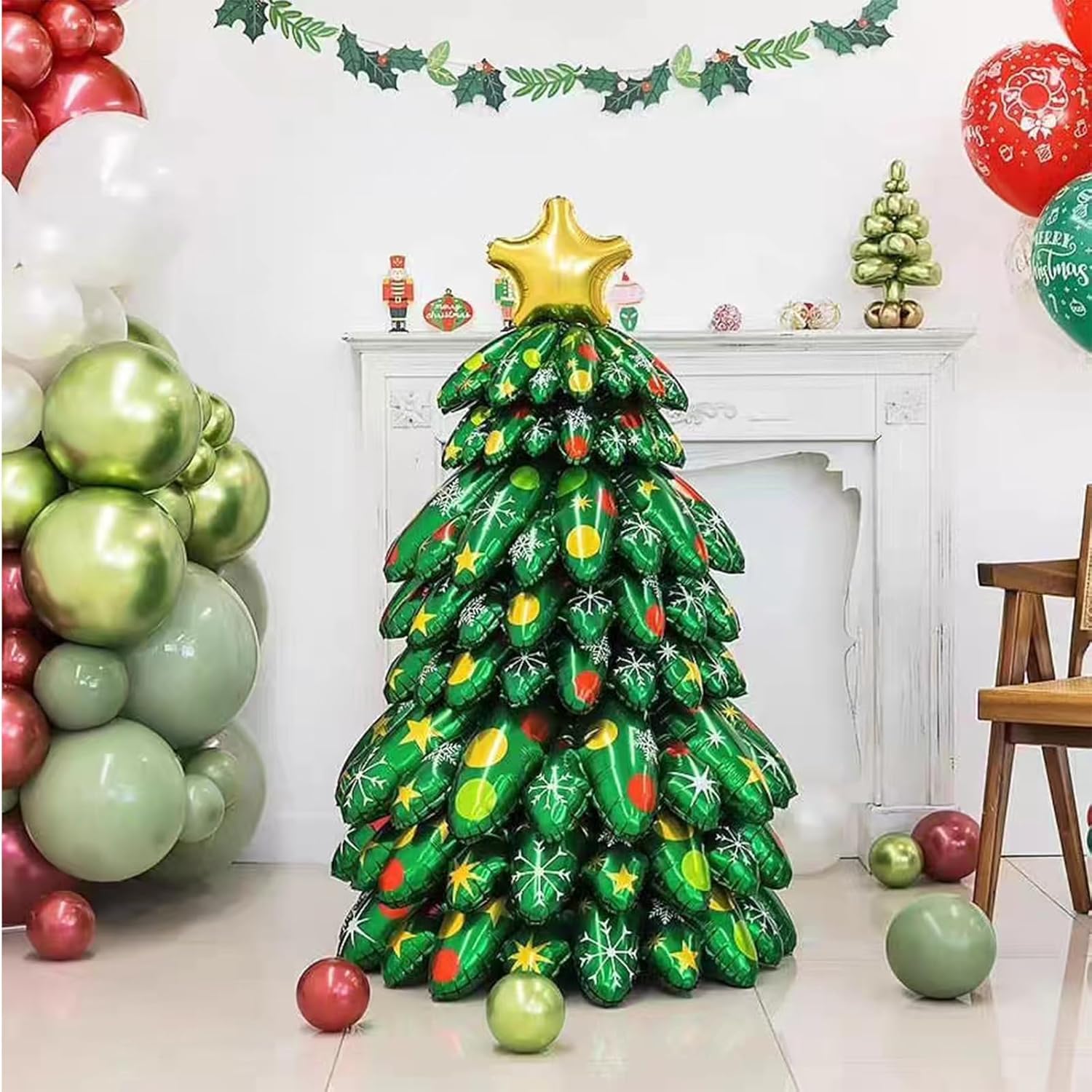 Majiato Christmas tree balloons medium leaf 2 adds vibrant volume to the arrangement