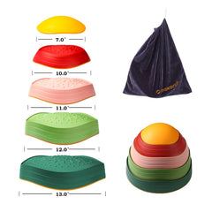 Makarci Balance Stepping Stones stackable design makes cleanup quick after play.