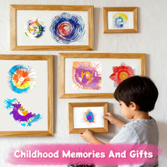 Make It Super Spin Art Machine Kit splash-guard keeping tables clean during art.