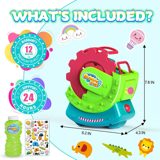 MAKE KIDS SMILE BUBBLE FUN 8oz solution included for quick, mess-free setup.