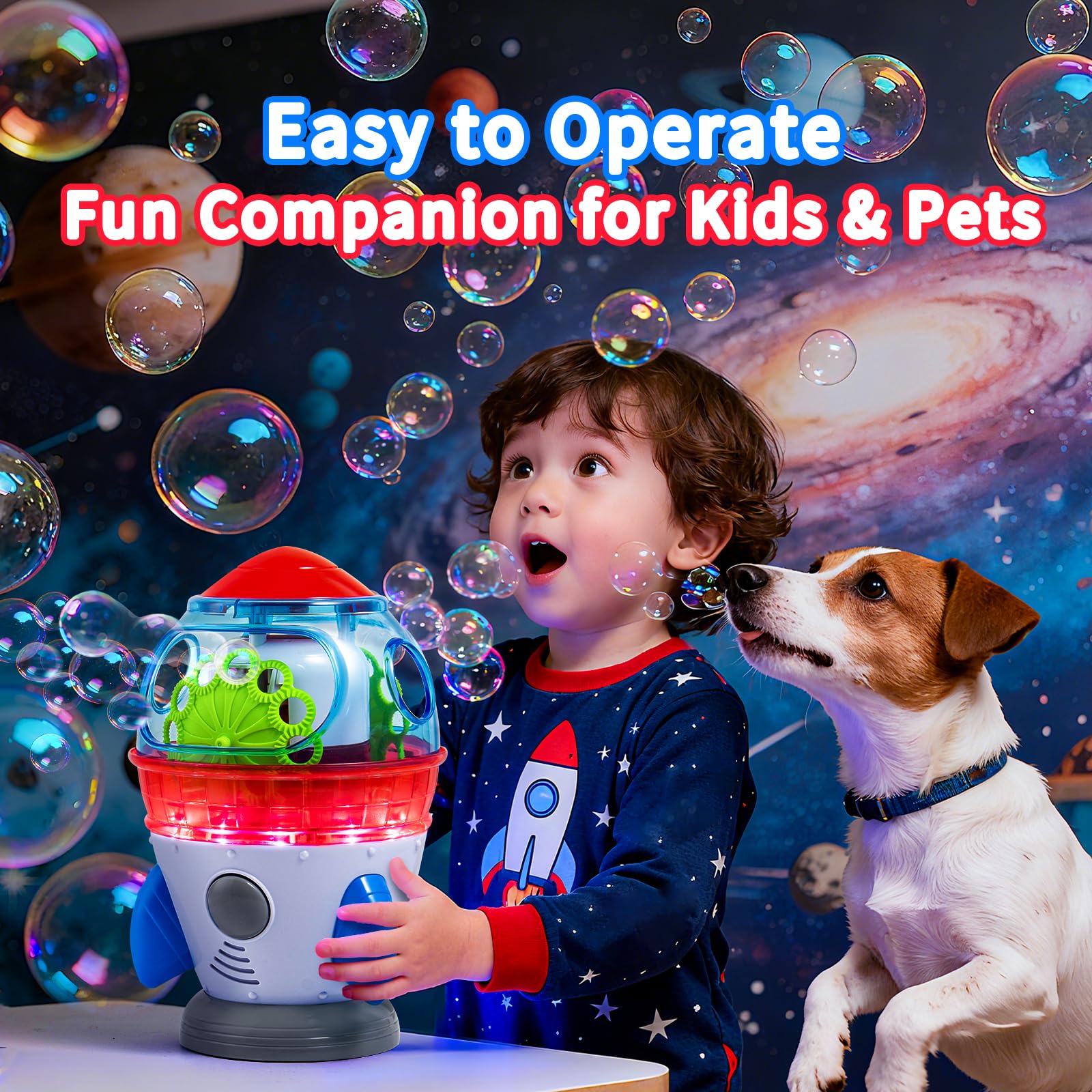 Make Kids Smile Rocket Bubble Machine safe design with anti pinch features for little hands