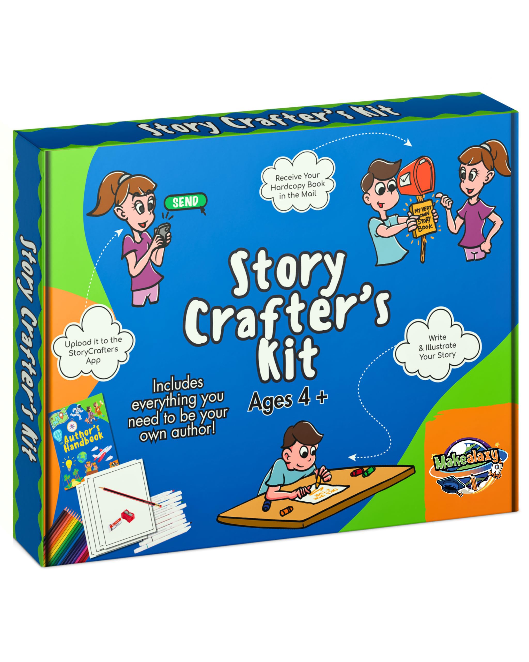 Makealaxy Story Crafters cover page preview of a printed hardcover keepsake.