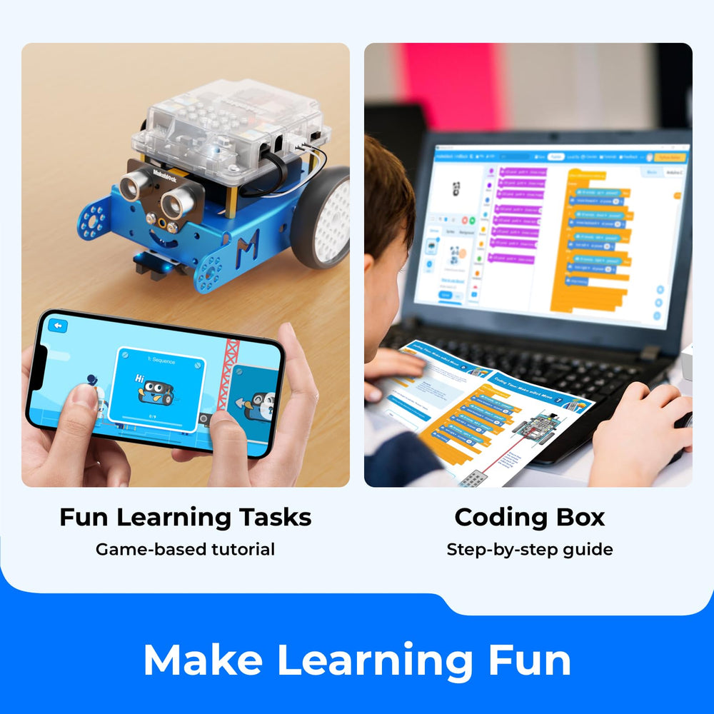 Makeblock mBot obstacle-avoidance demo helps kids practice safe navigation