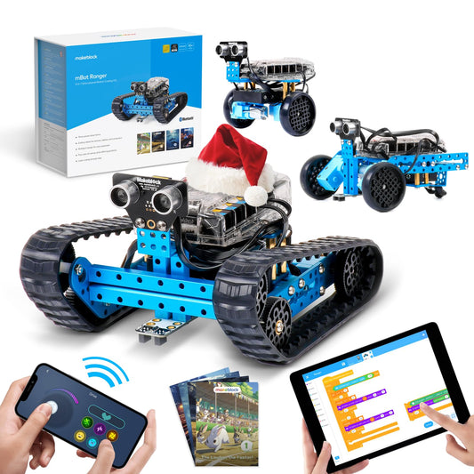 Makeblock mBot Ranger land raider on carpet for versatile terrains and play