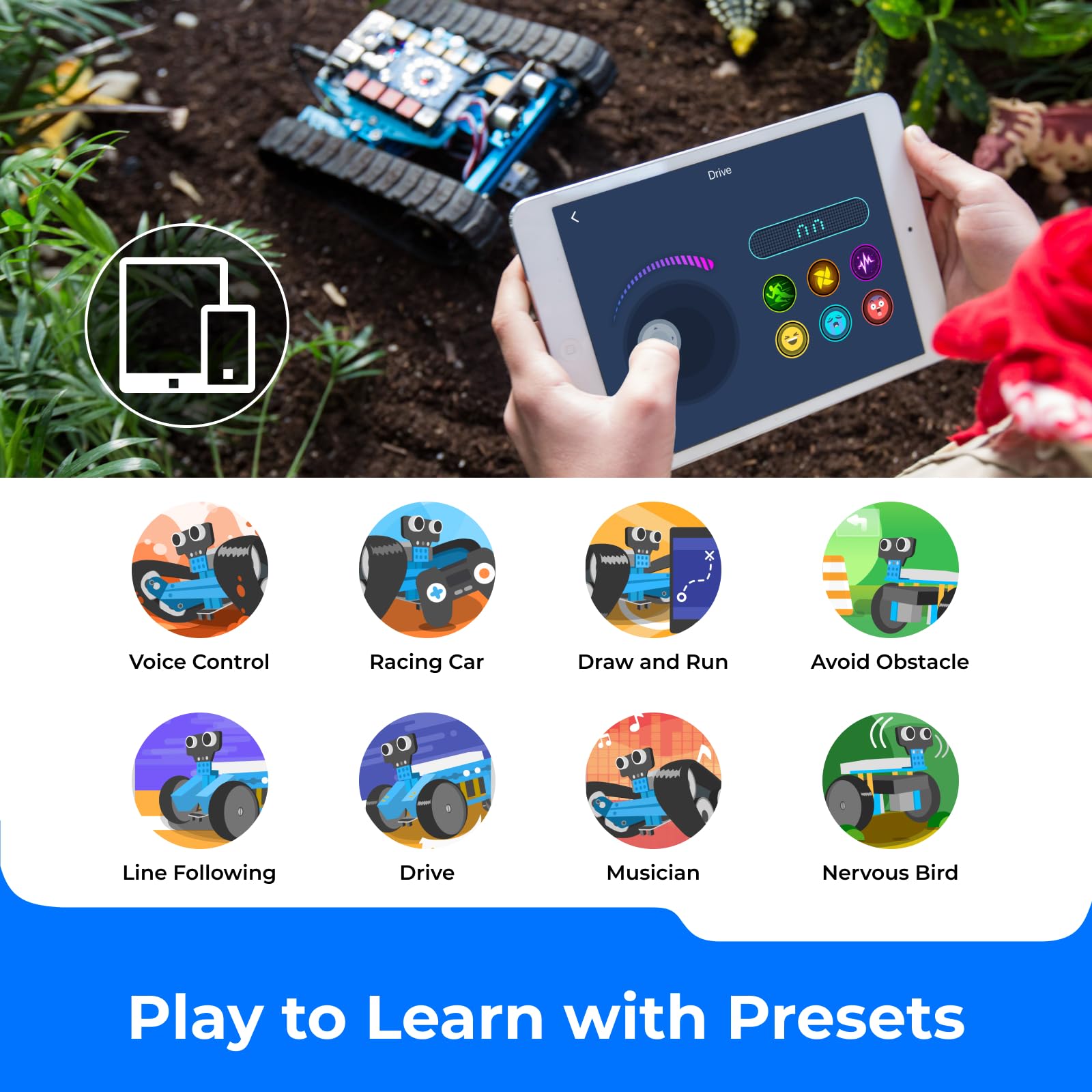 Sensor modules included with Makeblock mBot Ranger for interactive projects