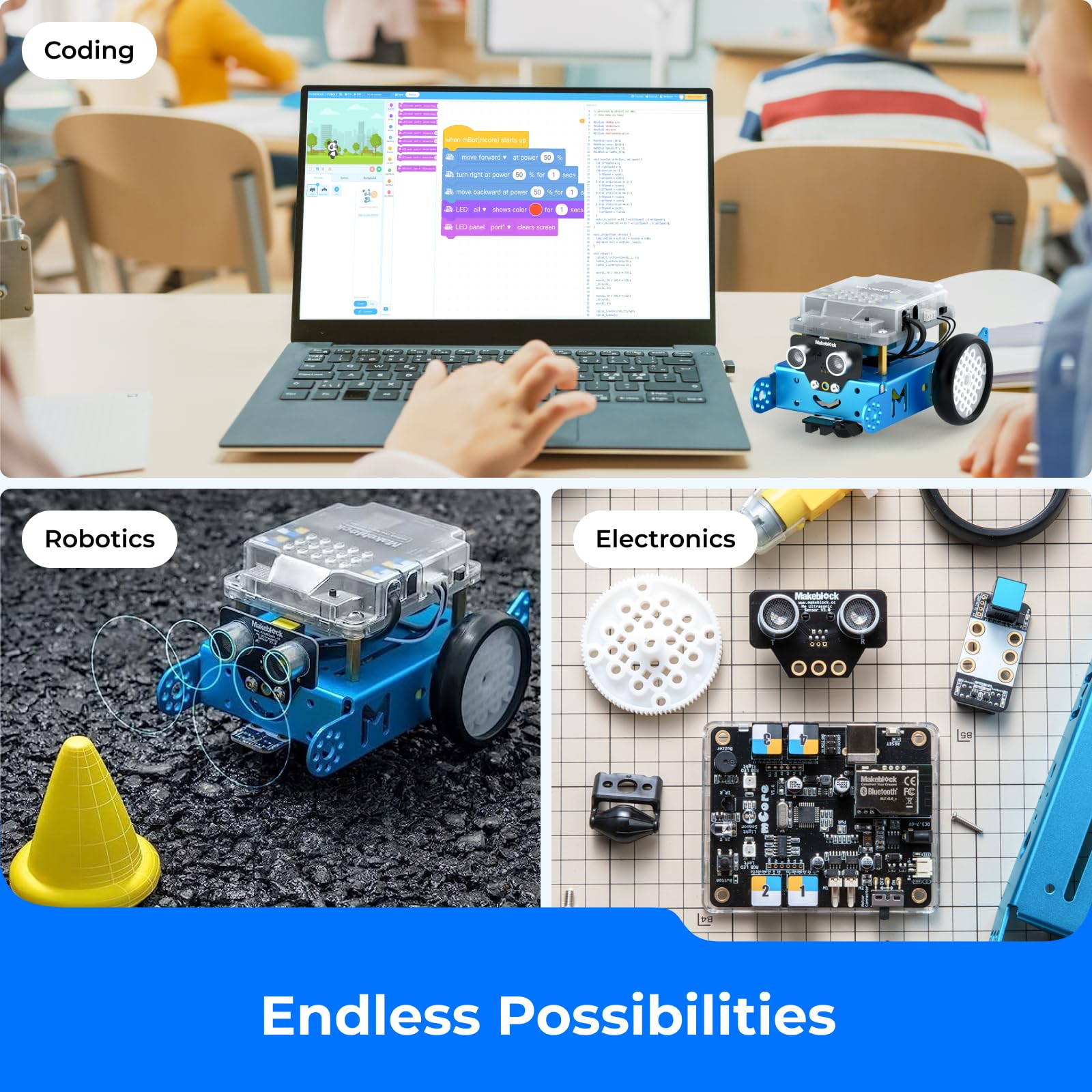 Makeblock mBot sample projects showcase practical coding skills and creativity
