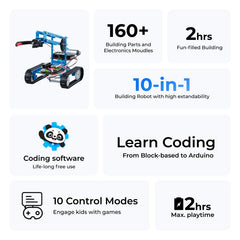 Makeblock mBot Ultimate showcasing 10 model possibilities for STEM