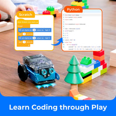 Makeblock mBot2 scratch-python coding scene promotes beginner-friendly programming adventures