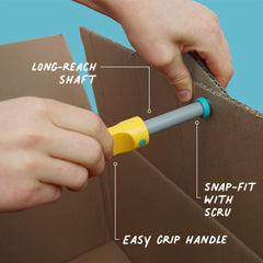 Makedo Explore cardboard tools close-up showing reusable construction connectors.