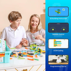 App remote control displayed on a smartphone for interactive play and coding.