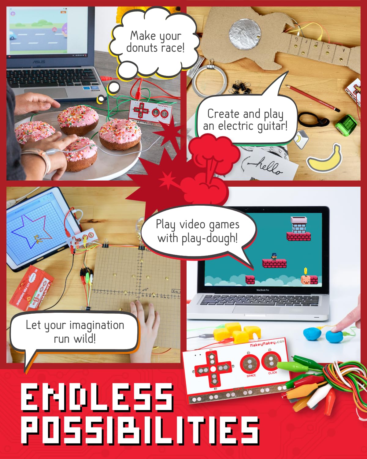 Makey Makey STEM Kit banana touchpads enabling interactive projects