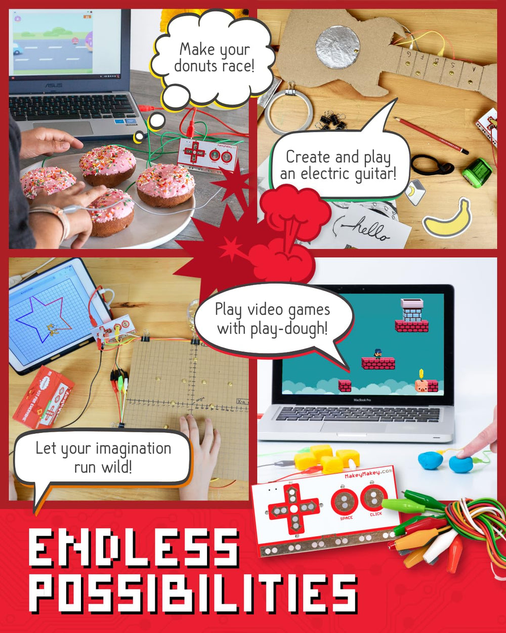 Makey Makey STEM Kit banana touchpads enabling interactive projects