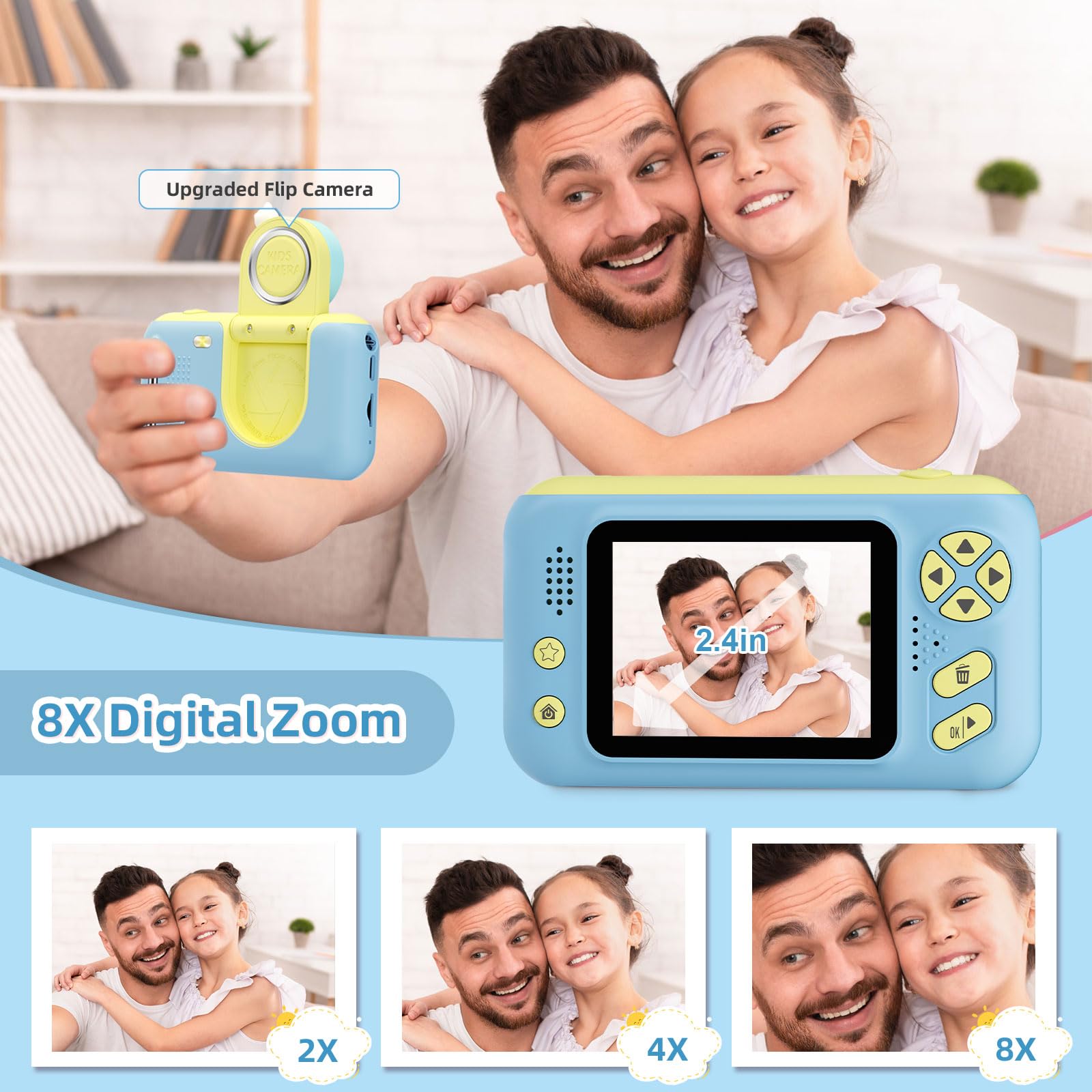 Makolle Kids Camera includes a 32GB SD card for instant storage