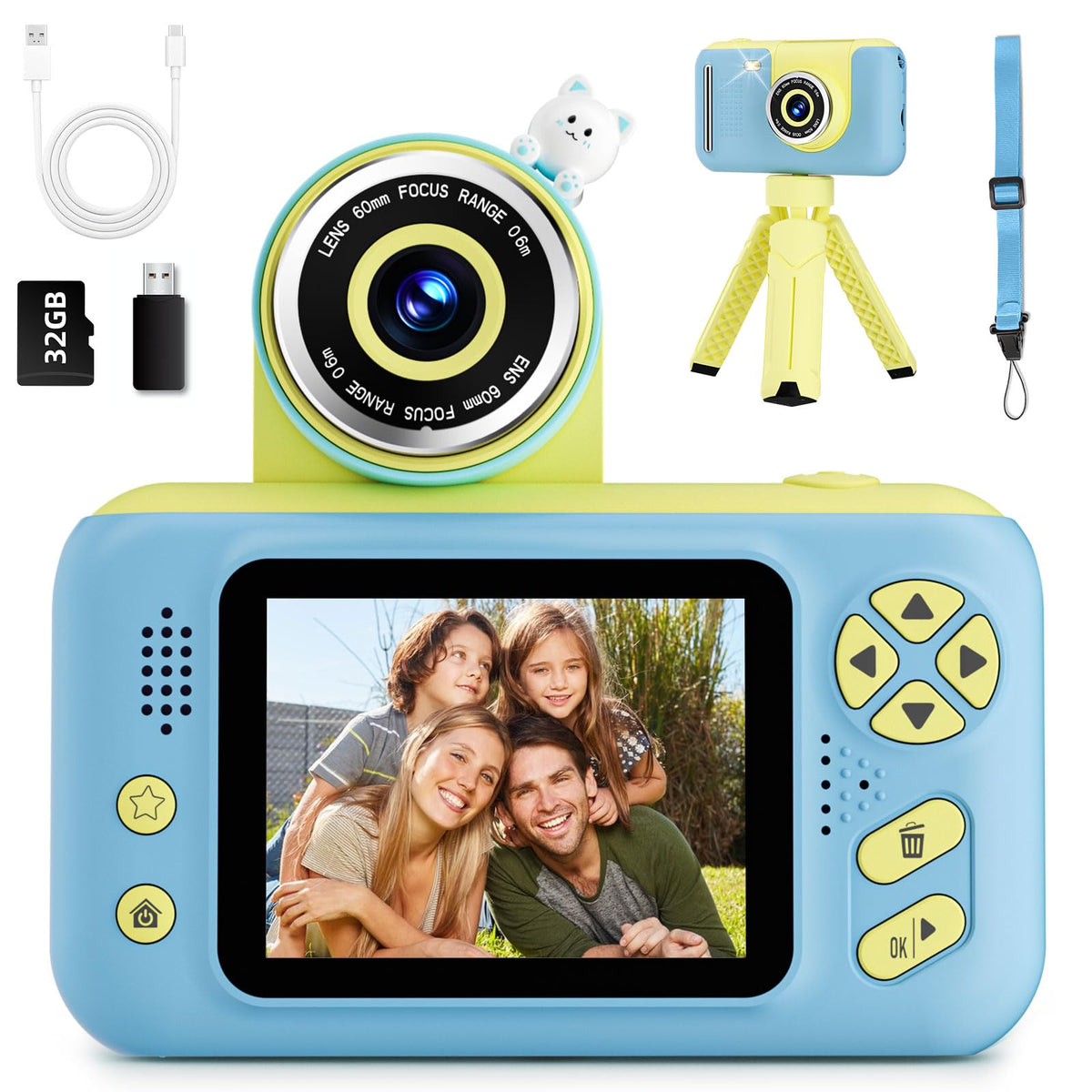 Makolle Kids Camera with front flip lens for clear selfies and playtime capture