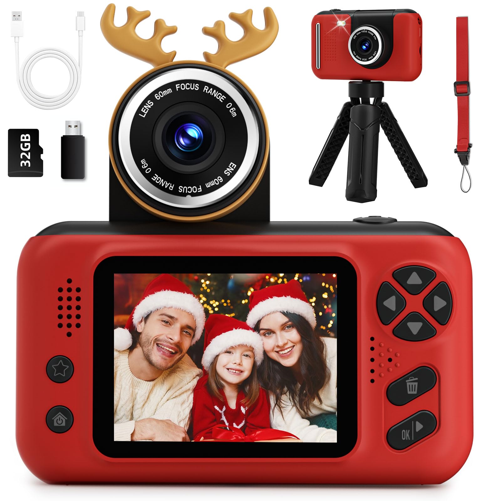 Makolle Kids Camera with 180-degree flip lens for easy selfies and clear photos.