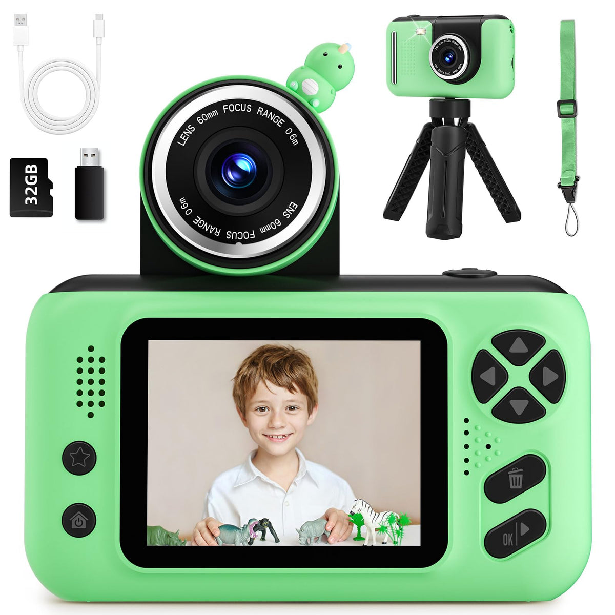 Makolle Kids Camera with 180-degree flip lens captures playful scenes in vivid detail.