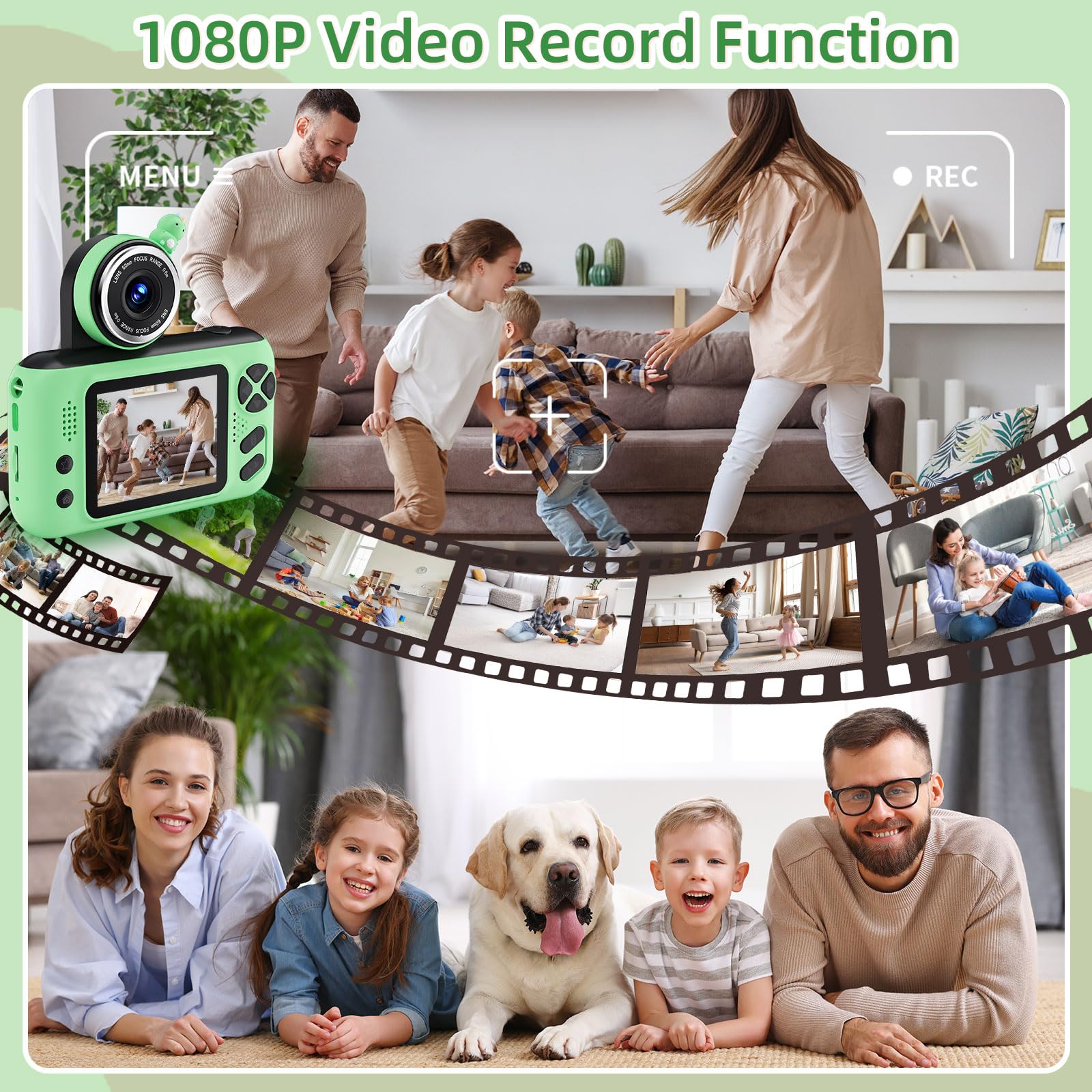 Built-in MP3 player in Makolle camera adds on-the-go music and stories.